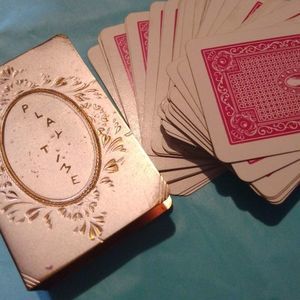 Mini Playing Cards 52 Card Deck... With A Mini Case With "Play Time" Engraving